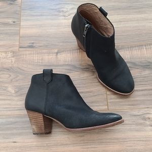 Madewell Ankle Black Leather Heel Booties